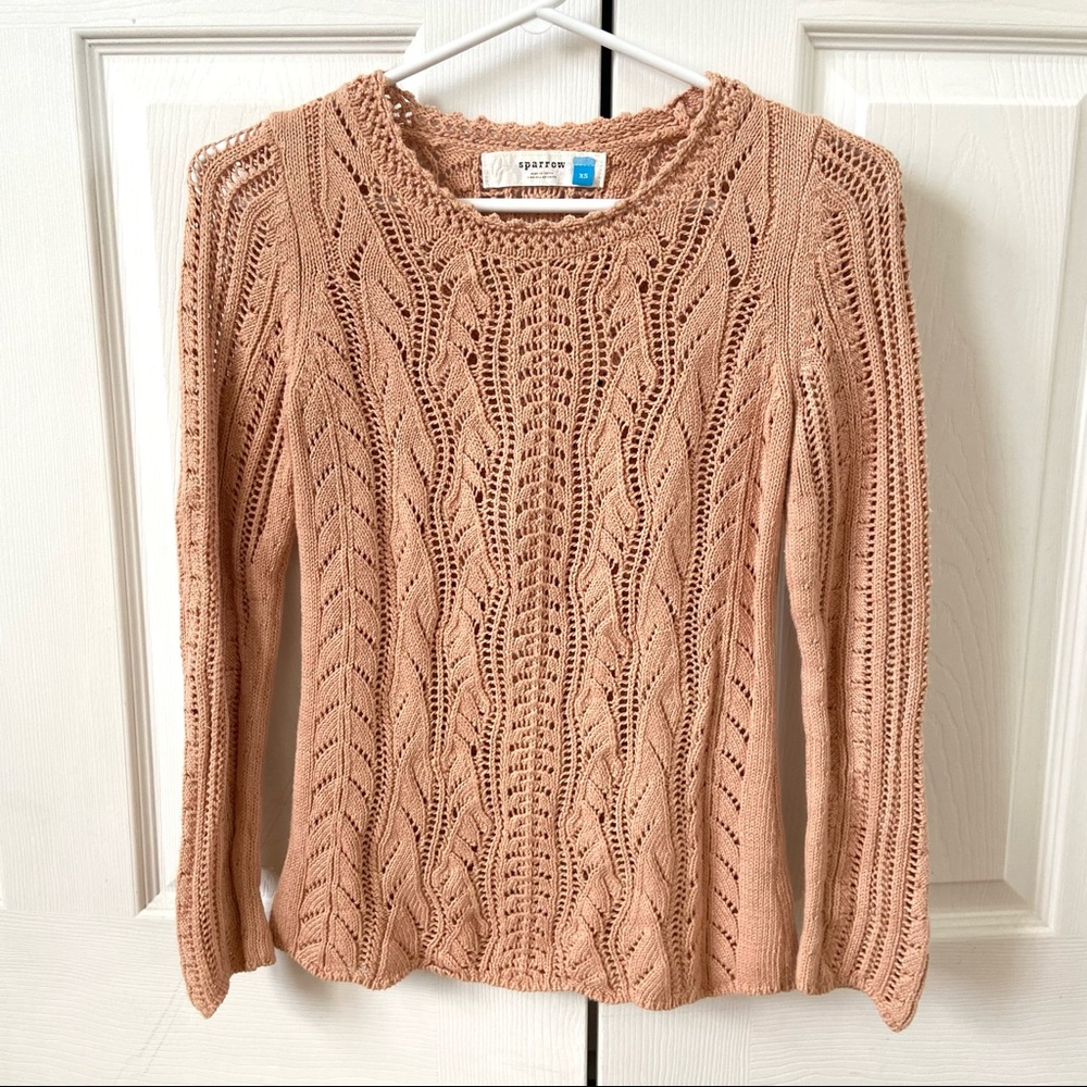 Anthropologie pink knit sweater